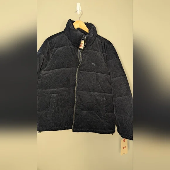 Beautiful Levi's Black corduroy bubble puffer. NWT XL. In perfect condition - Picture 7 of 14